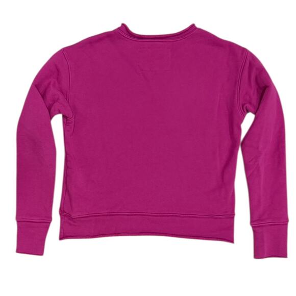 Frank & Eileen Boyfriend Crew Neck Sweatshirt in Fuschia - Picture 9 of 10